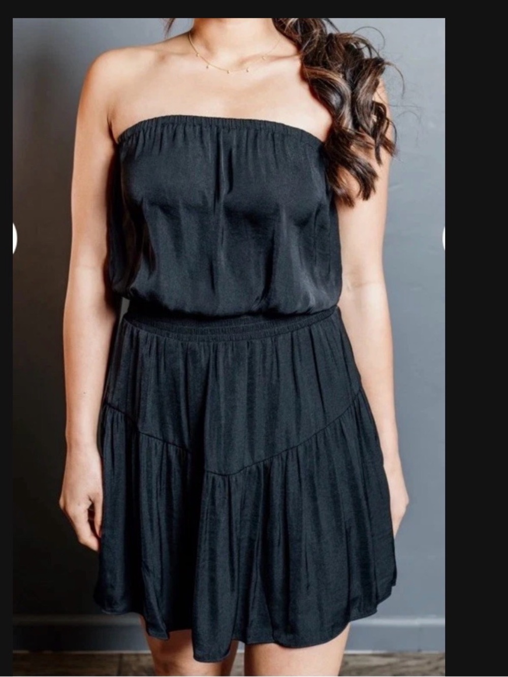 Anthropologie Impeccable Pig Strapless Black Sundress
